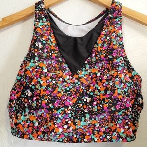 Elle Woman's Multi Vibrant color Swim Top / Sports Bra Size Medium
